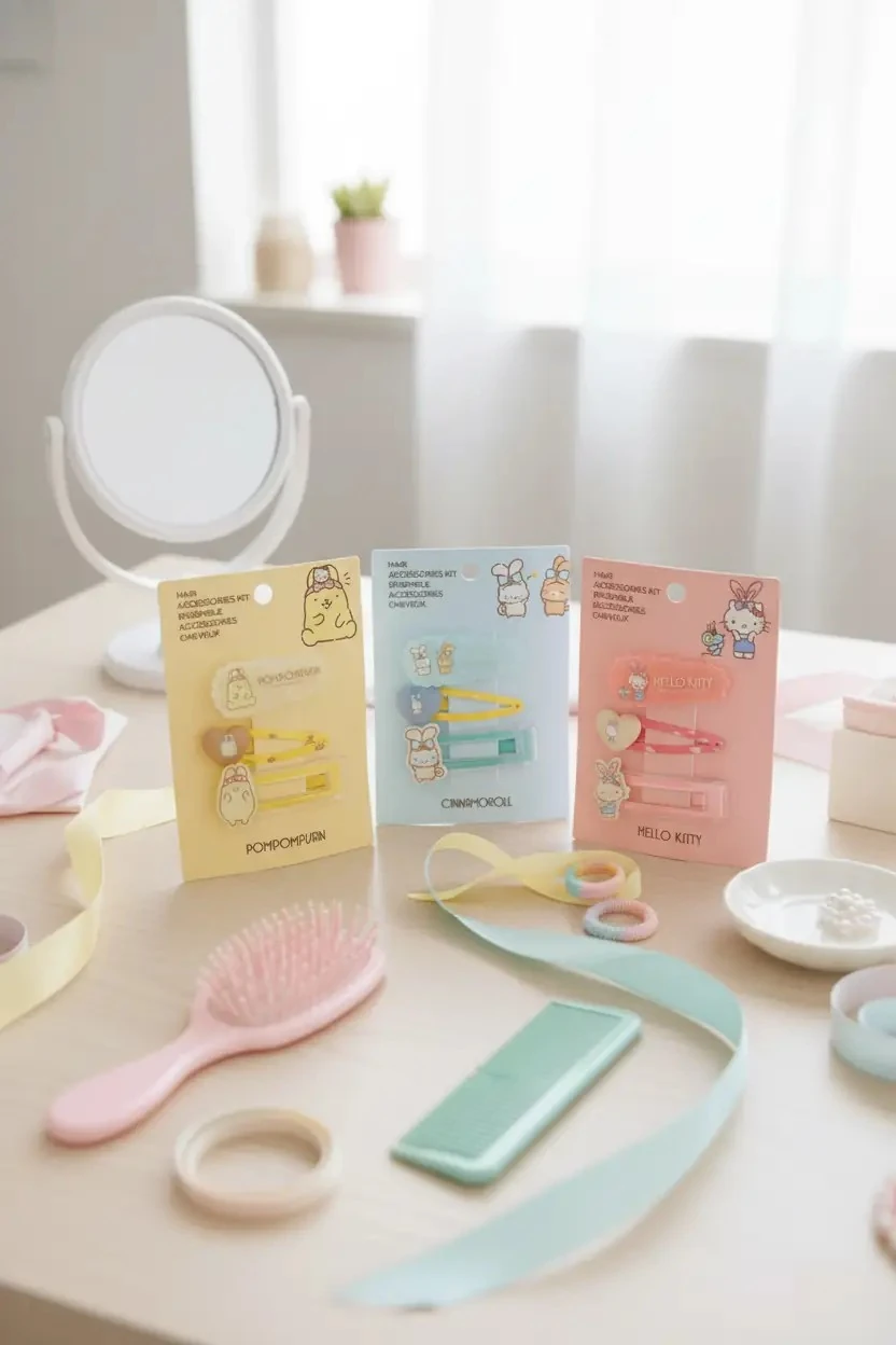 Hello Kitty Lisanslı Saç Tokası Seti (3 Adet) – Hafif & Pratik Saç Aksesuarı
