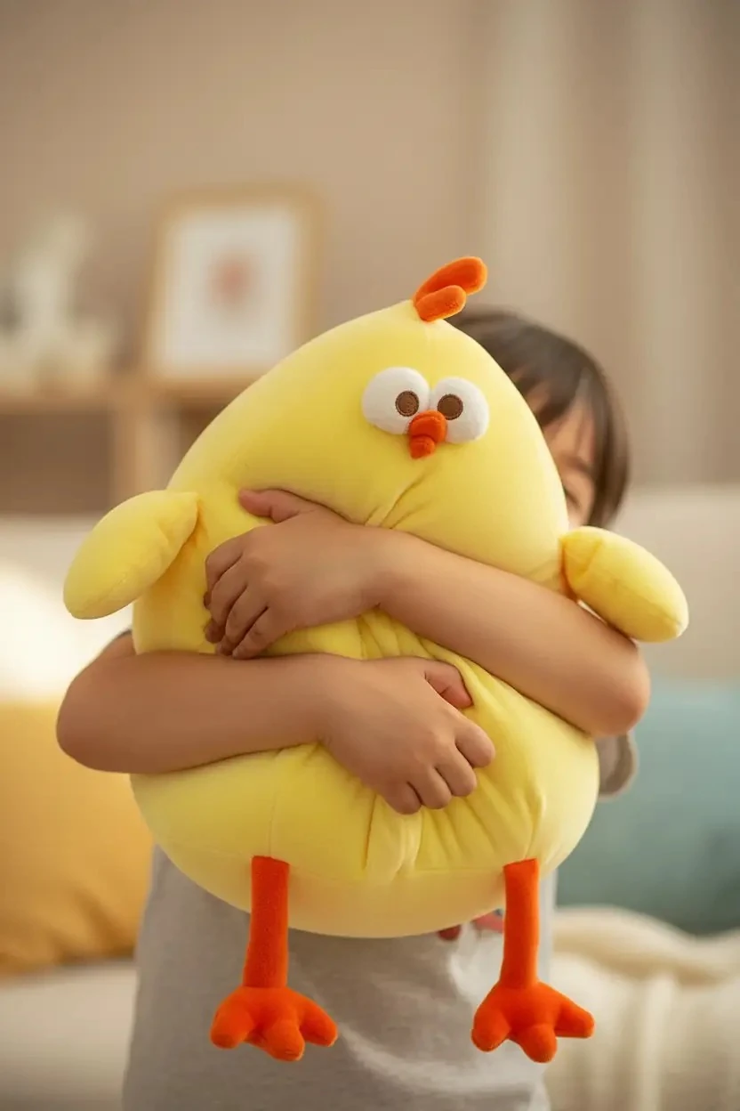 Miniso Lisanslı Dundun Serisi Tombul Tavuk Peluş Oyuncak – Yumuşak ve Büyük Uyku Arkadaşı 30 Cm