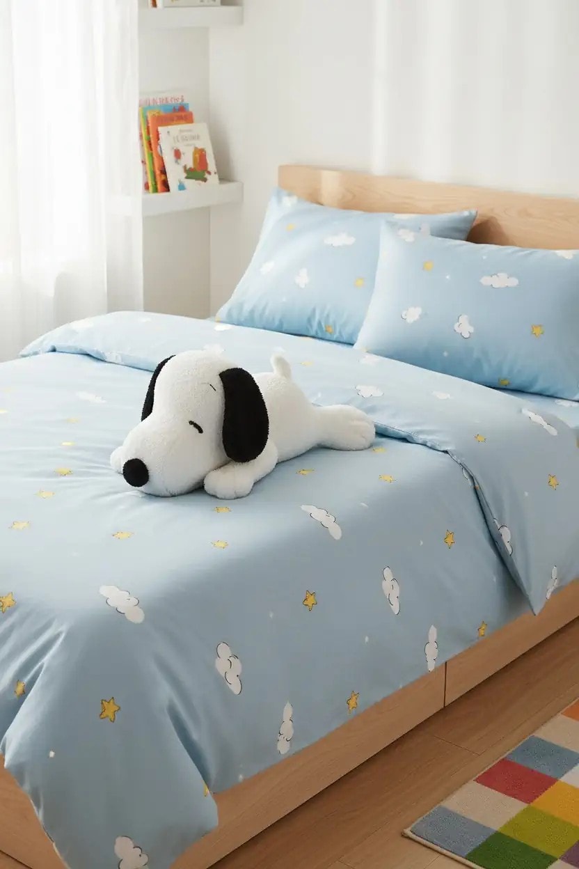 Snoopy Lisanslı Seyahat Serisi Yatan Snoopy Peluş Oyuncak