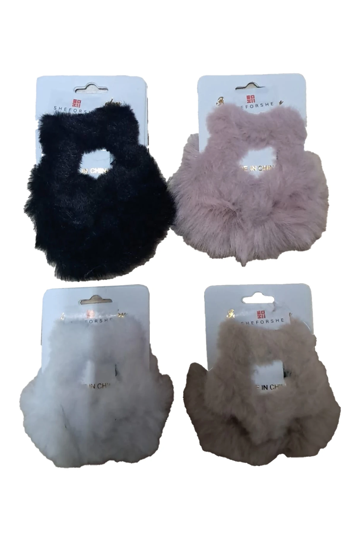 Tüylü Beyaz Yıldız Figürlü Saç Lastiği