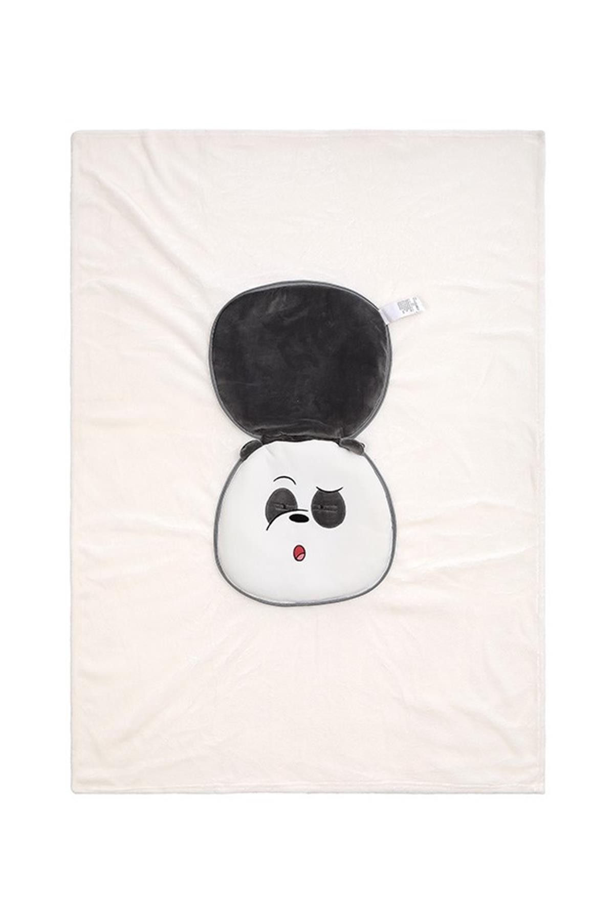 We Bare Bears Lisanslı Katlanabilir Fermuarlı Battaniye - Panda 120Cm