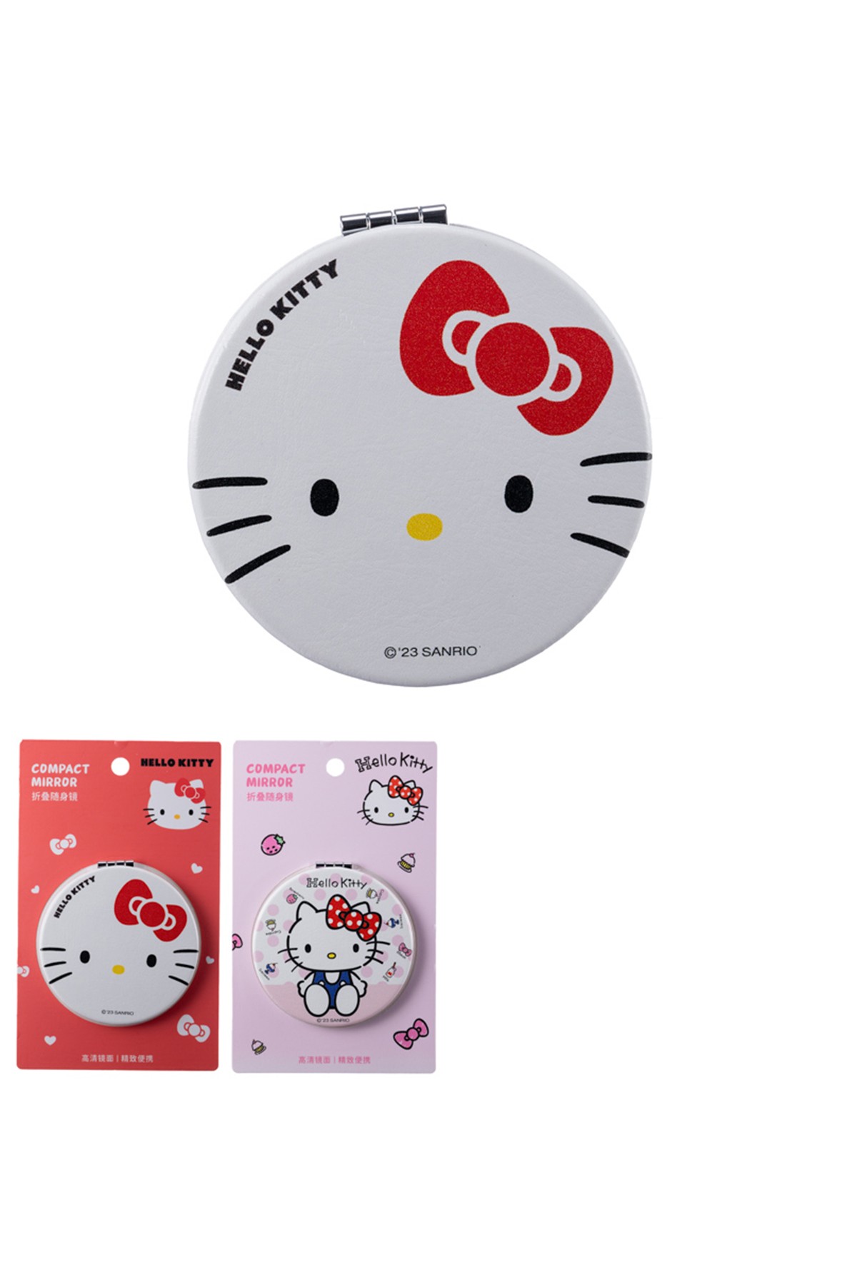 Hello Kitty Lisanslı Çift Taraflı Katlanabilir Ayna (Yuvarlak)