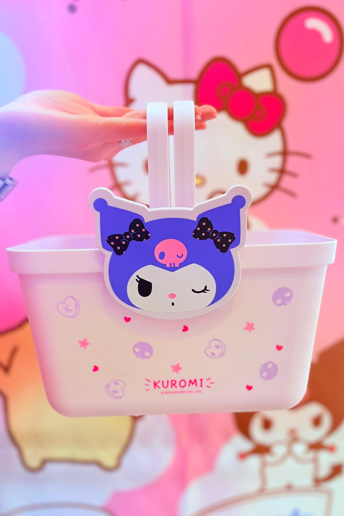 Sanrio Lisanslı Saplı Mor Sepet (Kuromi)