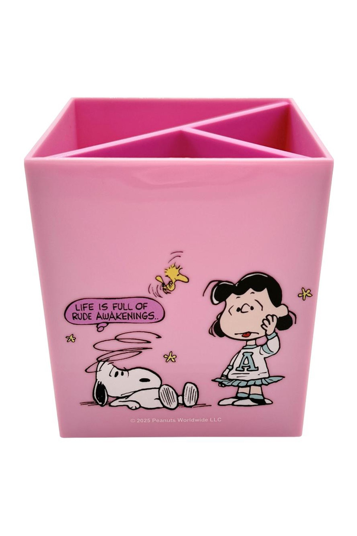 Snoopy Lisanslı Vintage Serisi 3 Bölmeli Kalemlik (Pembe)