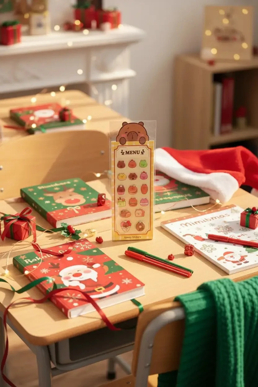Miniso Lisanslı Pişirme Serisi Mimibara Epoksi Sticker Kabartmalı Parlak Çıkartma Seti