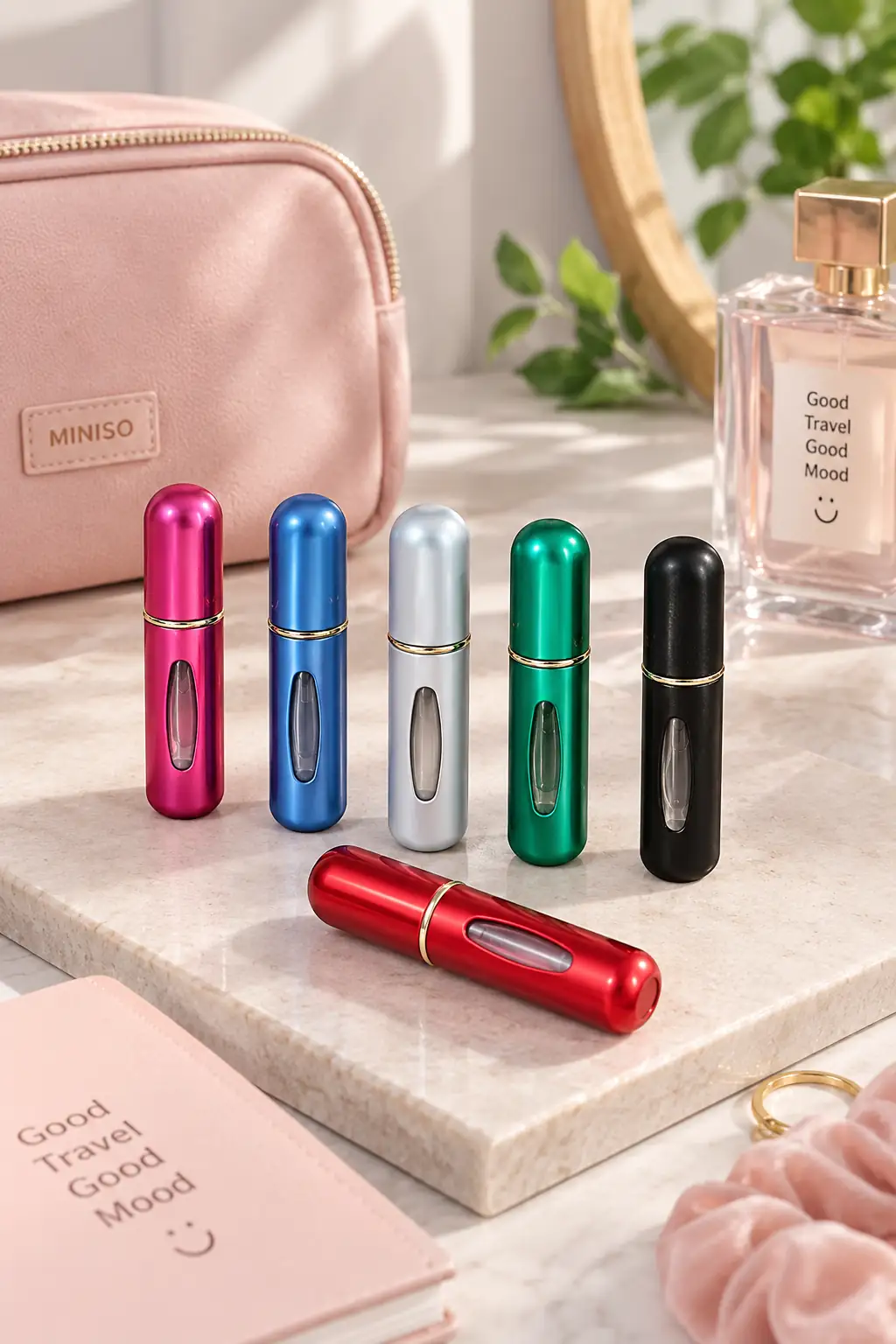 MINISO Mini Doldurulabilir Parfüm Şişesi – Seyahat Dostu Dayanıklı Cep Parfüm Şişesi