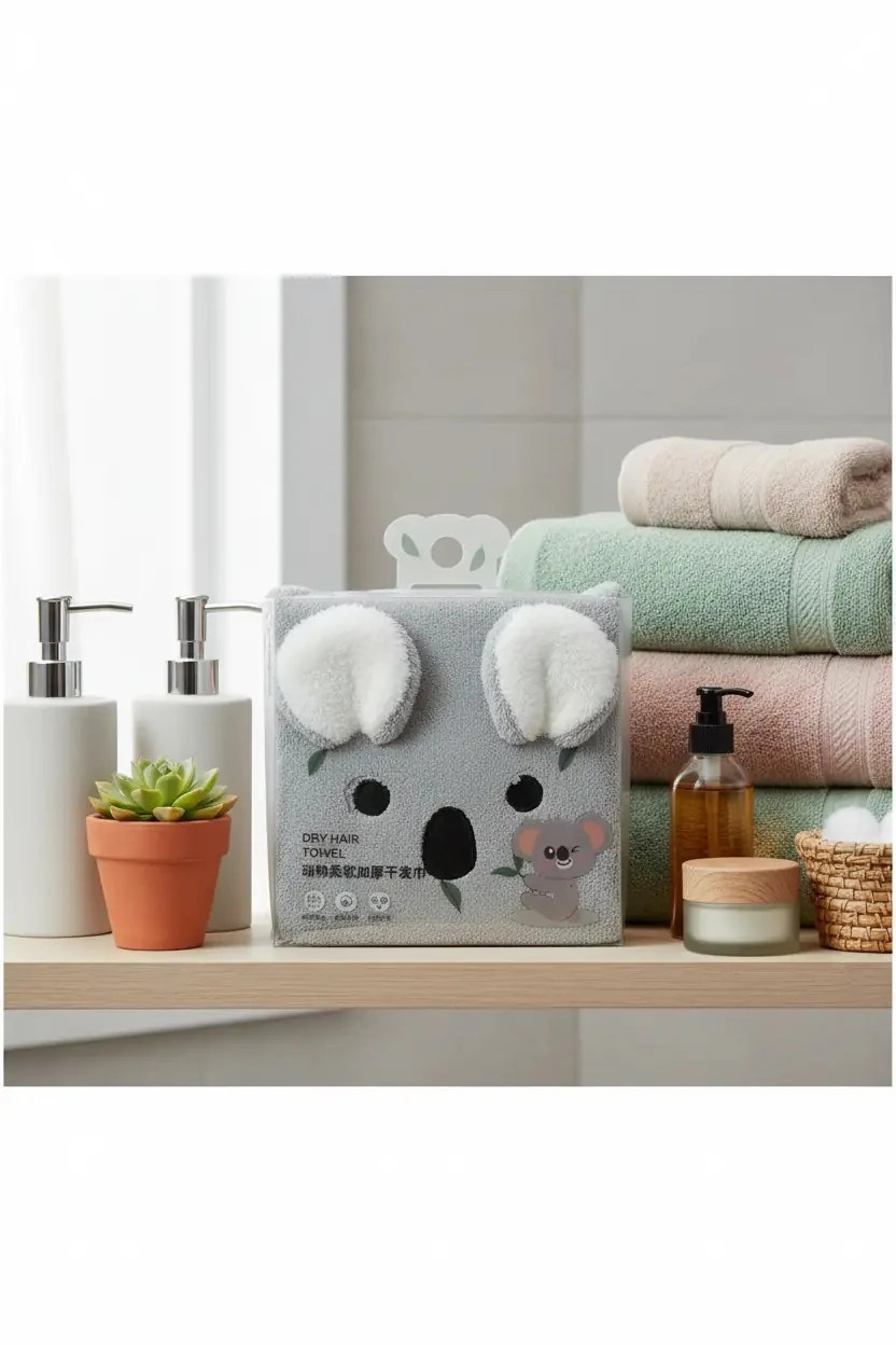 Hayvan Serisi Kalın Saç Havlusu (Koala)