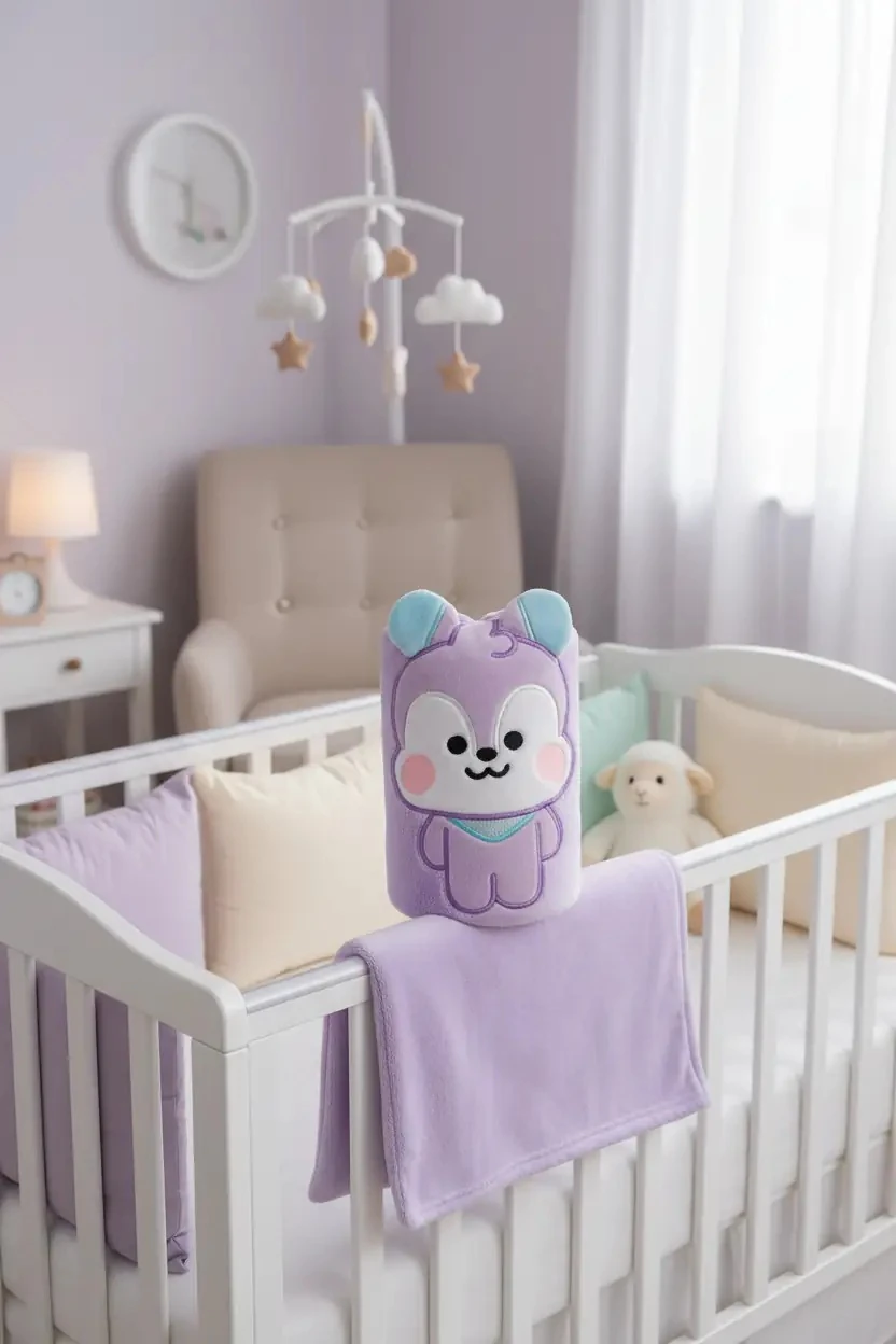 BT21 Lisanslı Bebek Battaniyesi Mang – 3D Kabartmalı & Yumuşak Dokulu