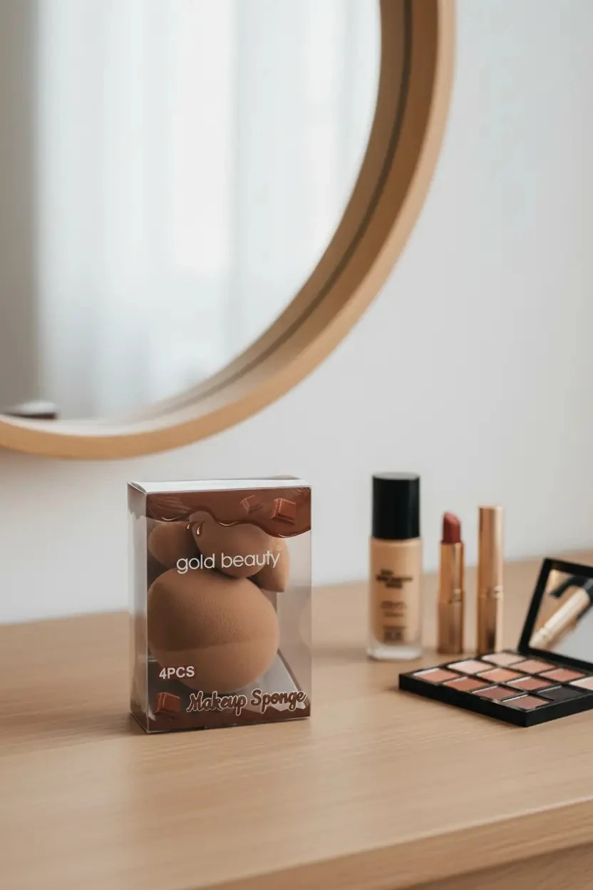 Gold Beauty 4'lü Makyaj Süngeri Seti – Yumuşak Dokulu & Doğal Bitiş
