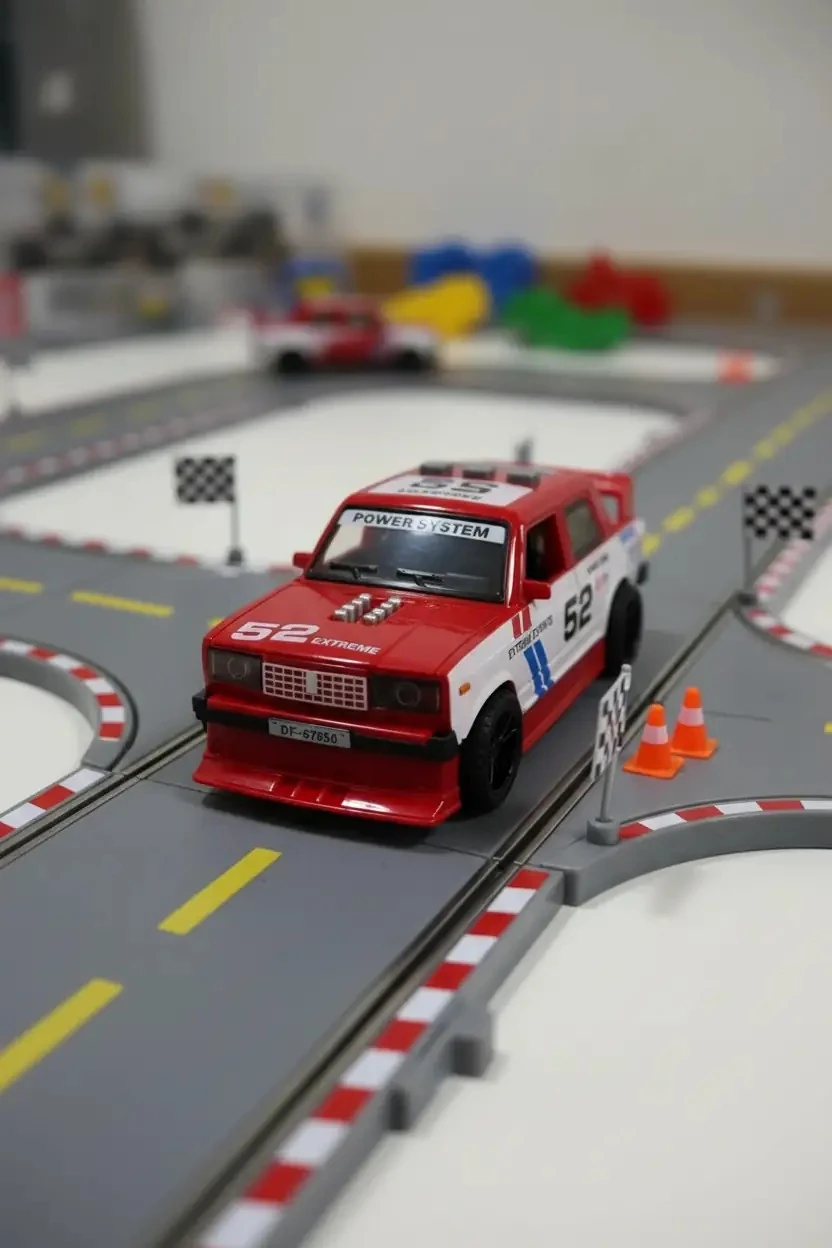 Pilli Işıklı Sesli Oyuncak Yarış Arabası – Sürtmeli Açılır Kapılı Tasarım