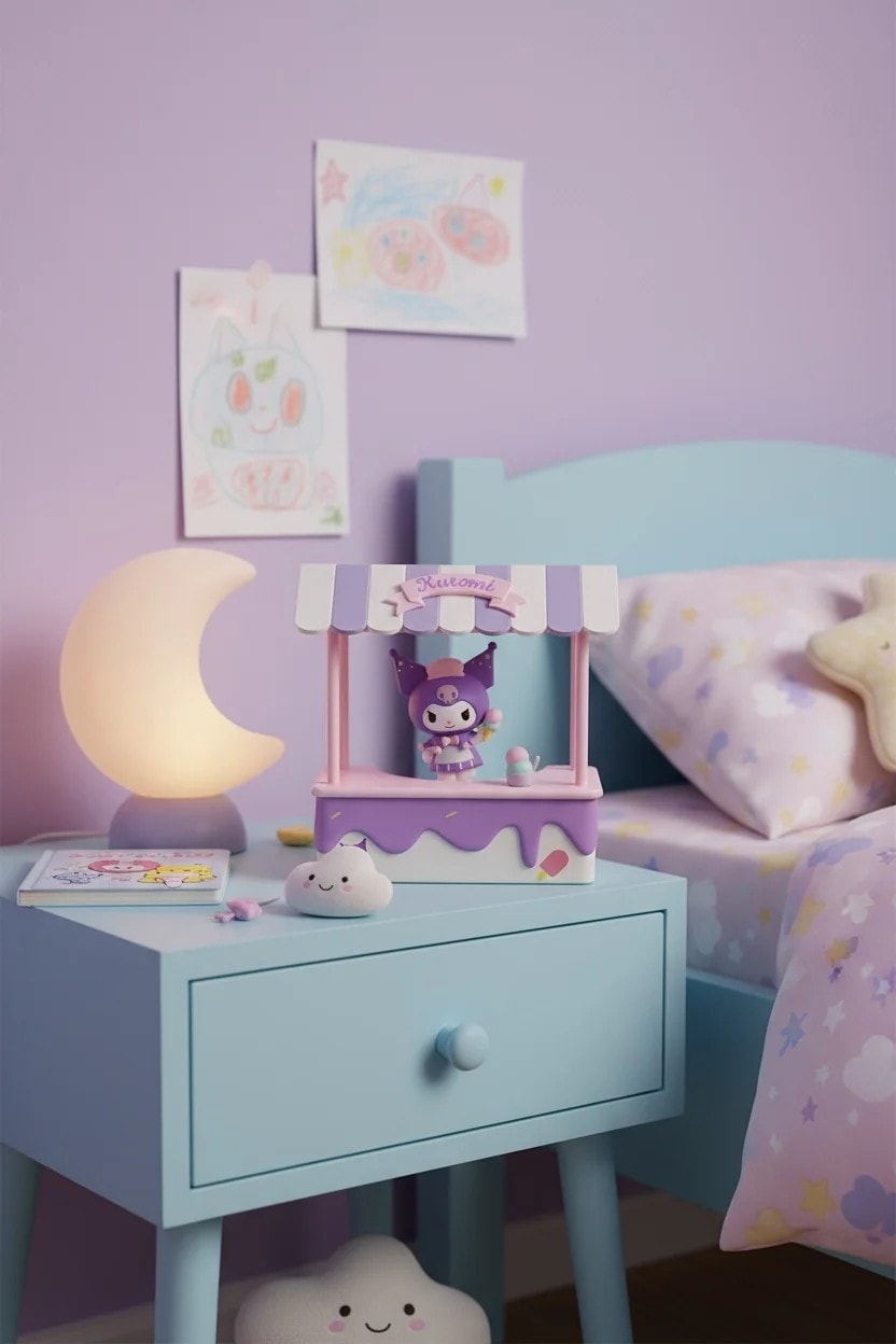 Sanrio Lisanslı Tatlı Market Serisi Dekoratif Masa Lambası (Kuromi)