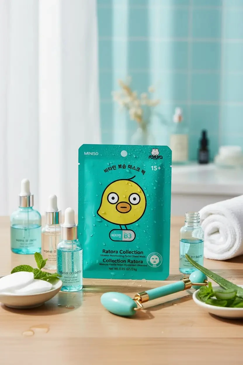 Miniso Lisanslı Ratora Serisi B3 Vitaminli Nemlendirici Kağıt Yüz Maskesi