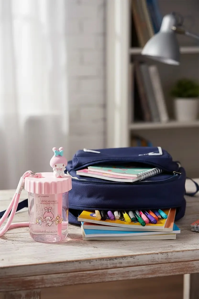 Sanrio Lisanslı Pipetli ve Askılı Plastik Şişe (520ML) - My Melody