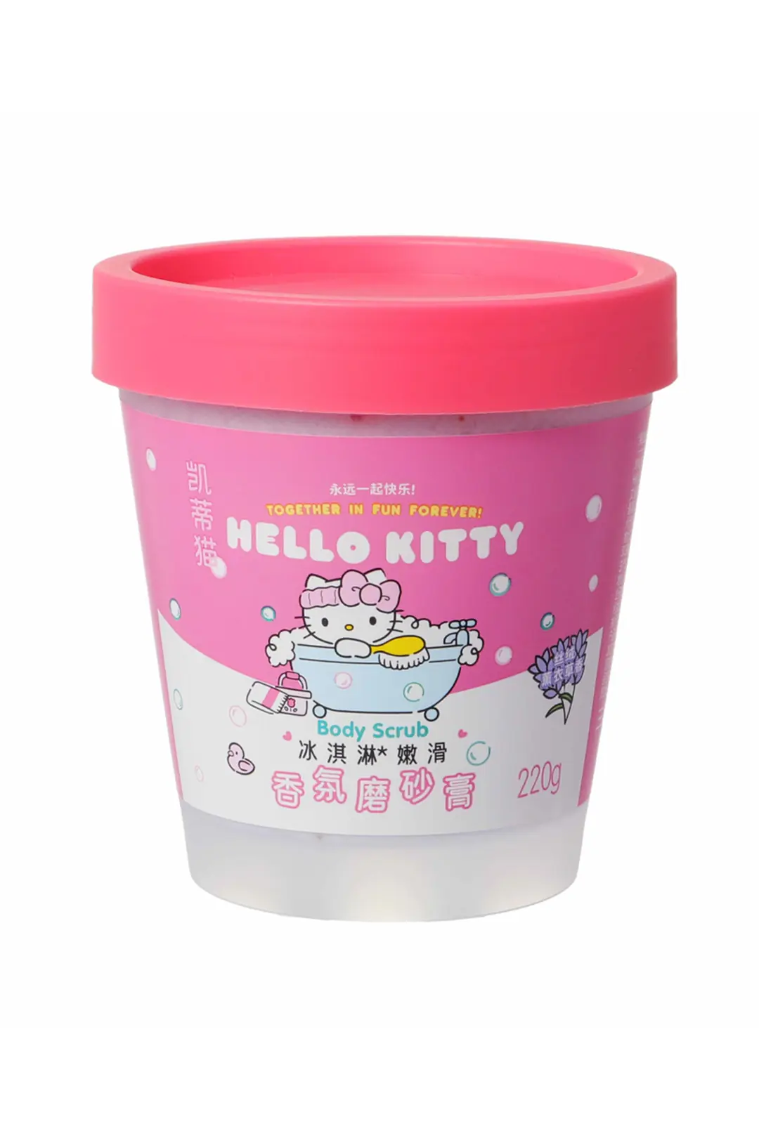 MINISO Sanrio Lisanslı Hello Kitty Işıltılı Vücut Peelingi – Lavanta Aromalı