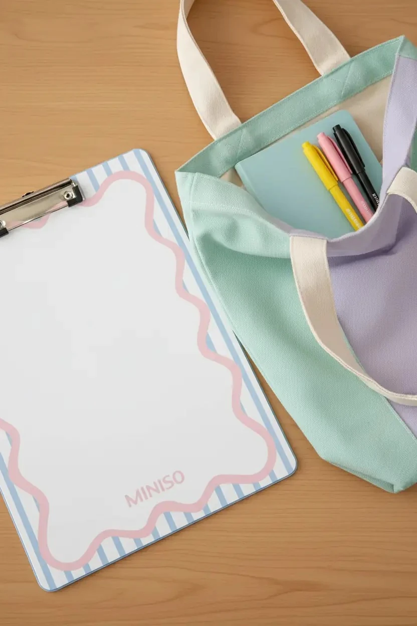 Miniso Lisanslı Temel Seri A5 Sekreterlik 23,5 Cm – Pembe ve Taşınabilir