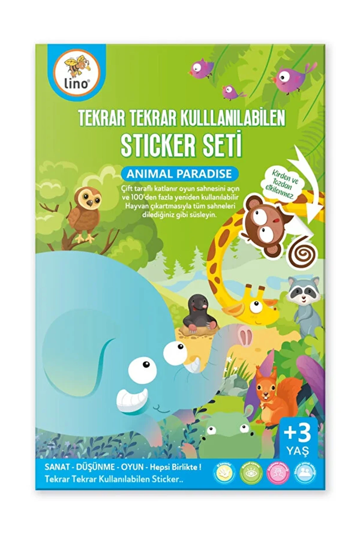 Lino Tekrar Kullanılabilen Sticker Seti Animal