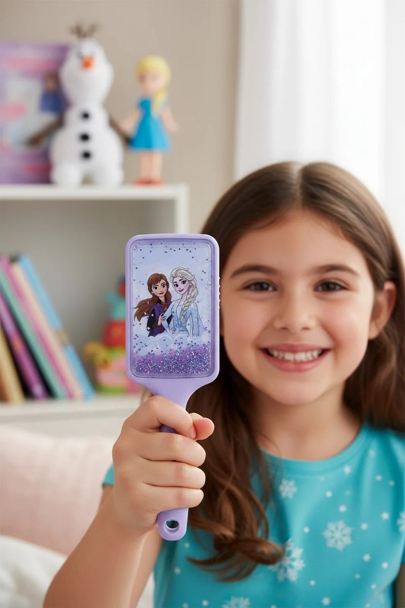 Disney Frozen Lisanslı Dikdörtgen Saç Fırçası - Mor