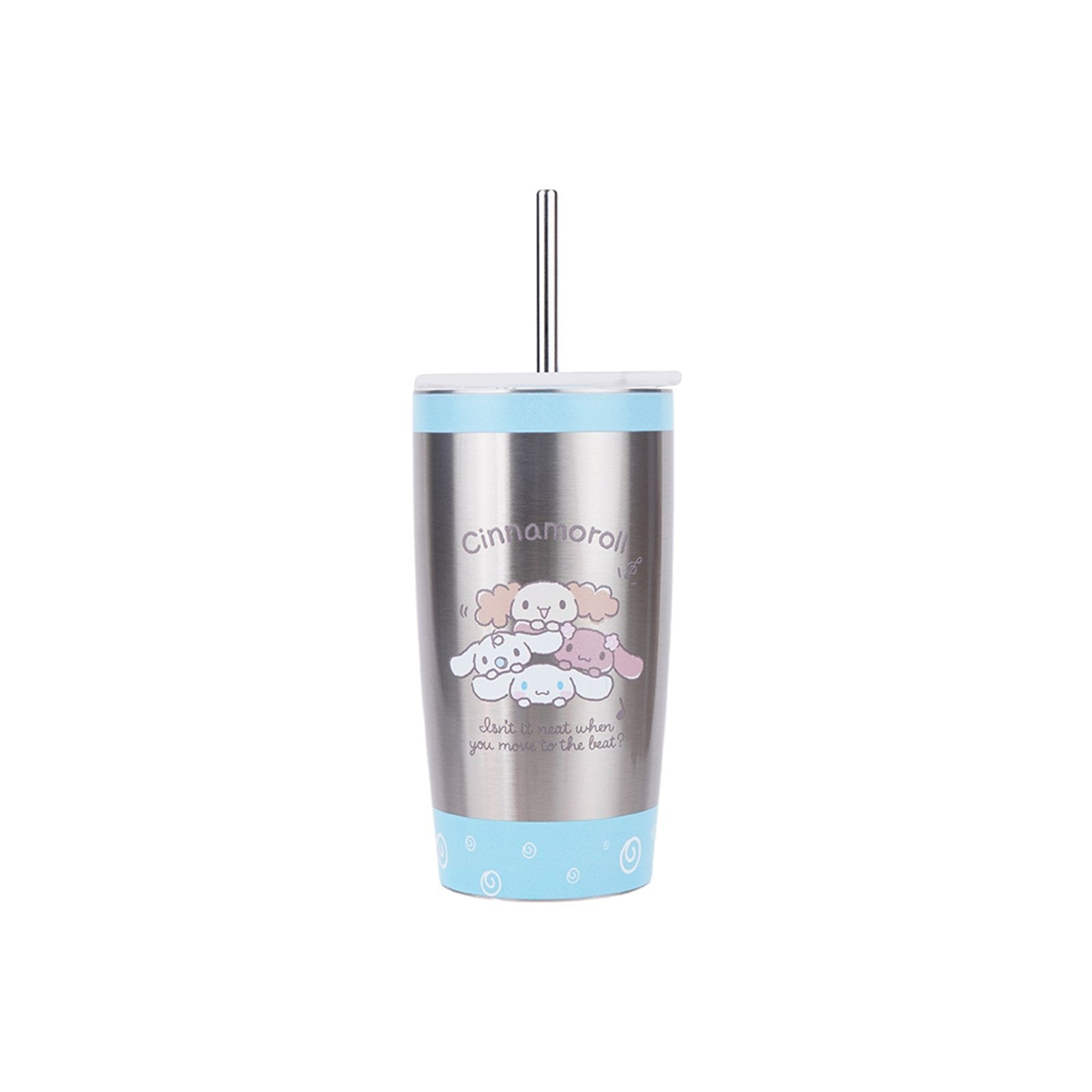 Sanrio Lisanslı Metal Pipetli Kapaklı Termos (530Ml) - Cinnamoroll