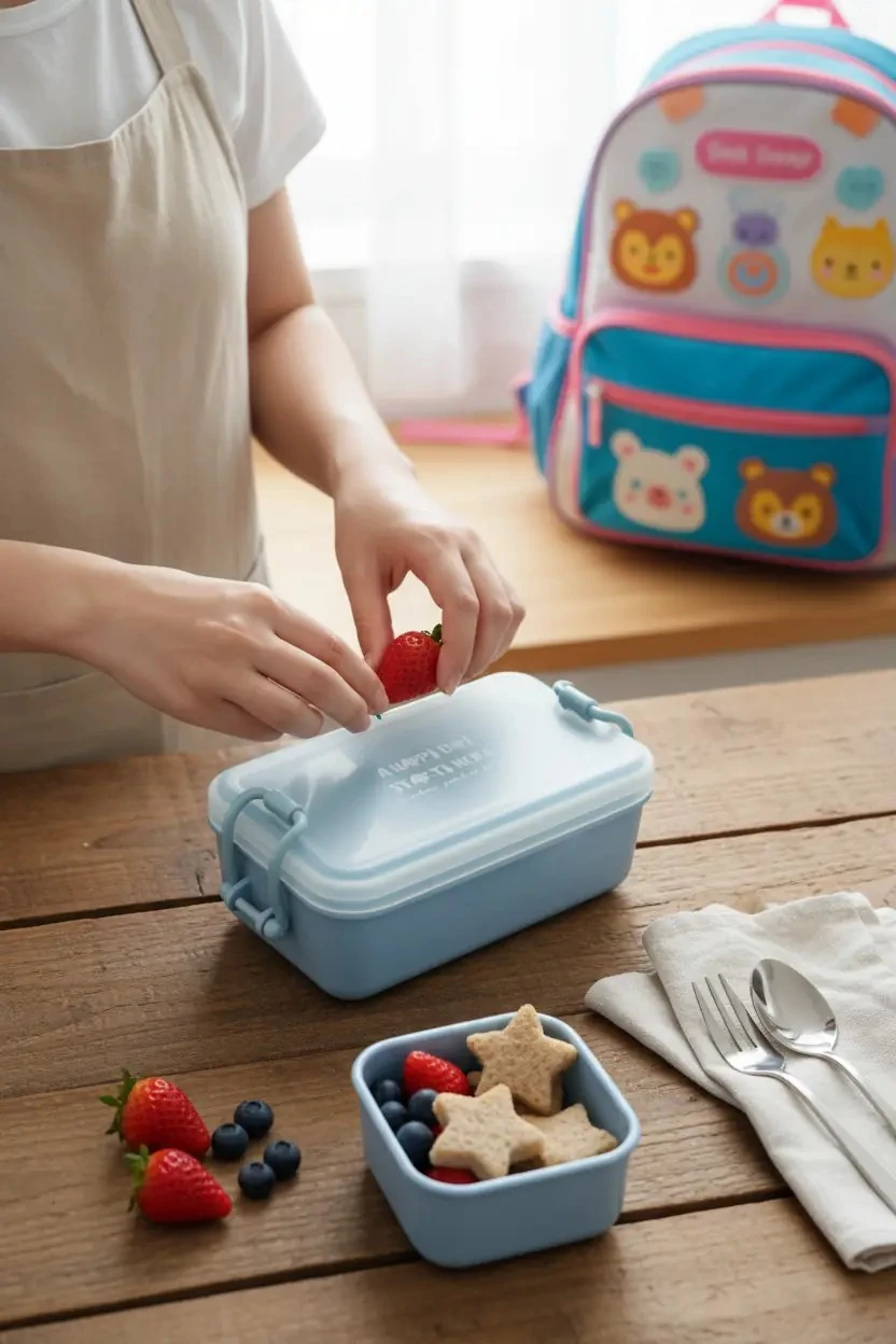 Miniso Lisanslı Macaron Öğle Yemeği Kutusu Mavi 500 Ml – Ayırıcılı