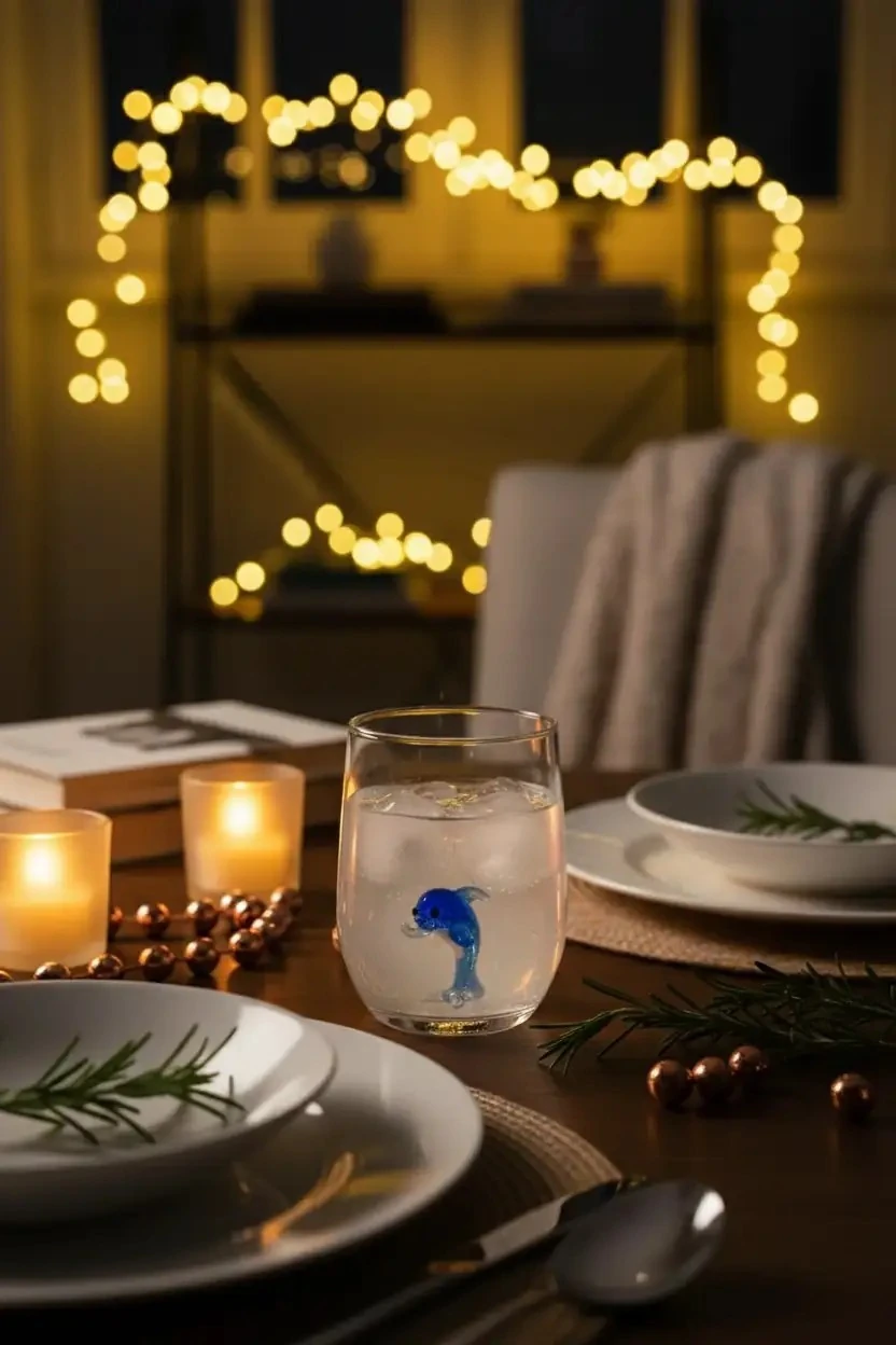 Sheforshe Yunus Balığı Figürlü Cam Bardak