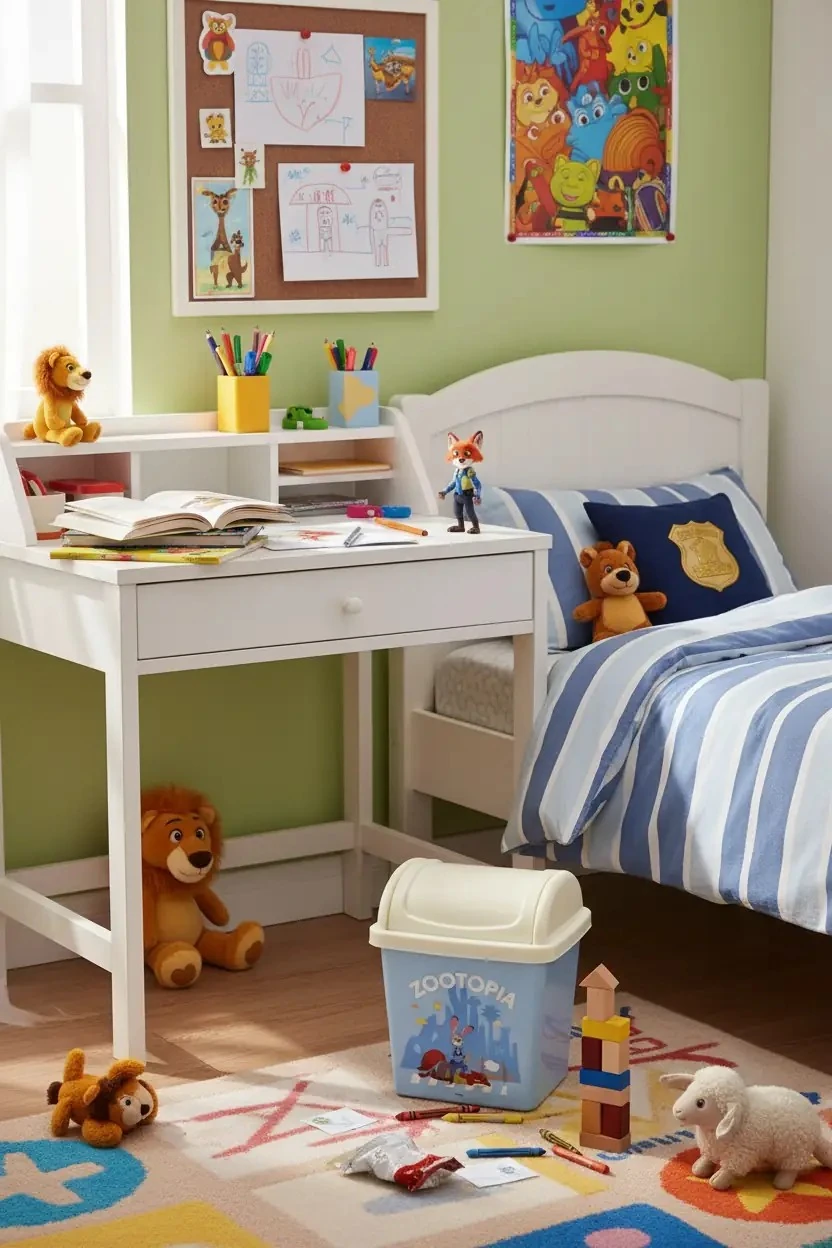 Disney Zootropolis Lisanslı Kapaklı Çöp Kovası