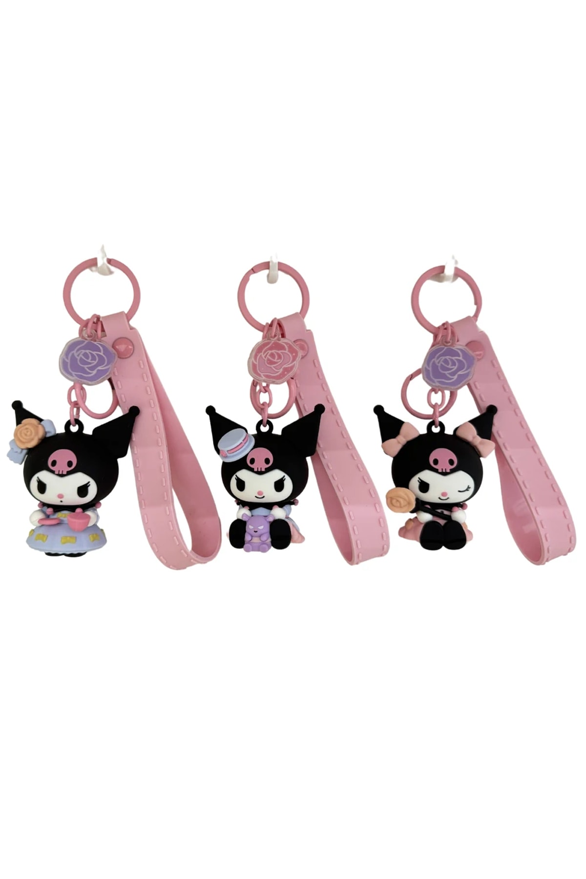 Sanrio Lisanslı Rose Earl Anahtarlık- Kuromi