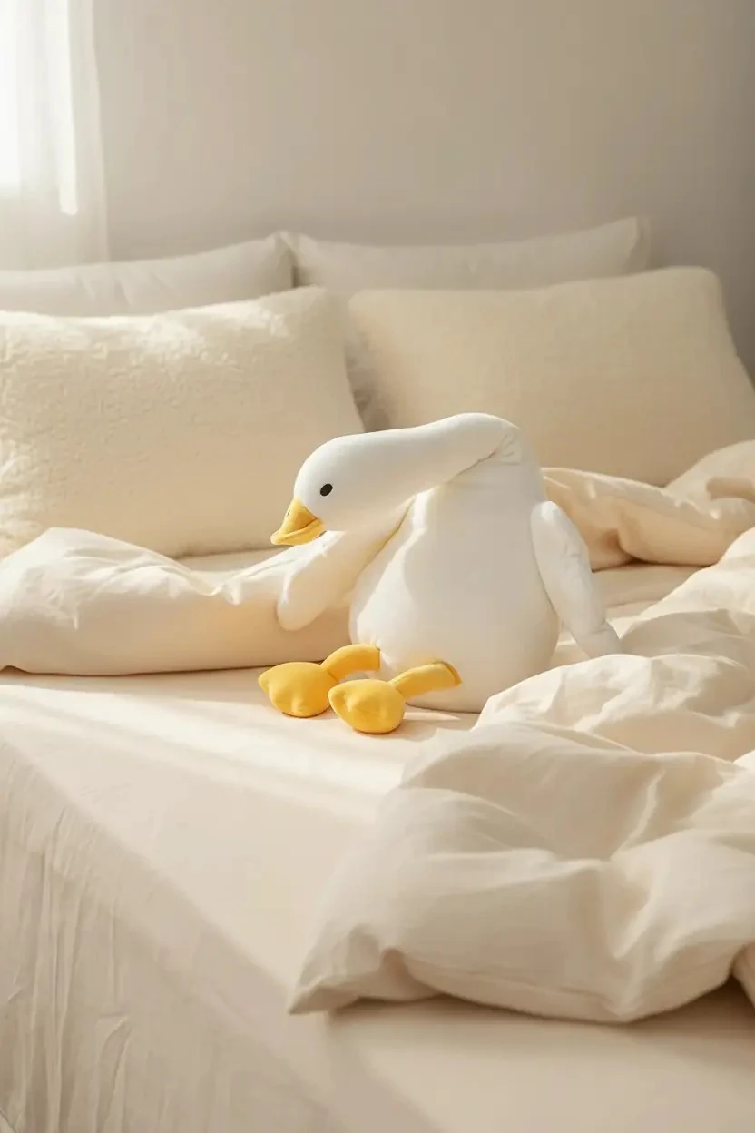 Miniso Lisanslı Beyaz Kaz Peluş Oyuncak 64 Cm – Yumuşacık Uyku Arkadaşı