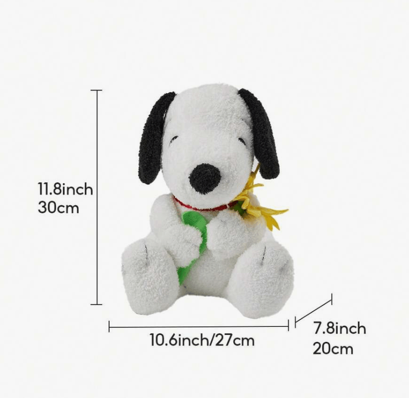Snoopy Lisanslı Çiçekli Peluş Oyuncak (30cm)