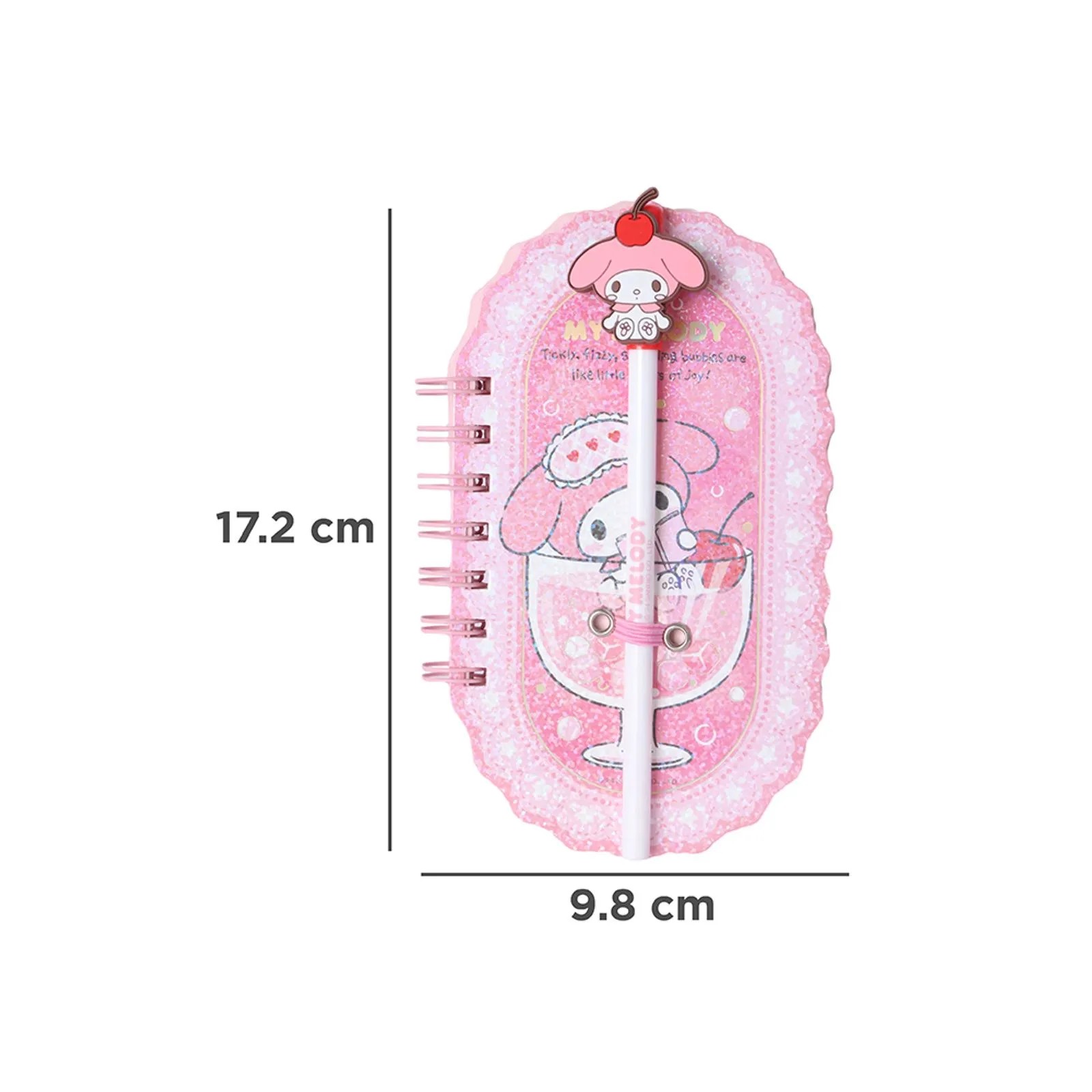 Sanrio Lisanslı Renkli Yaz Serisi Pipetli Kalem Figürlü Telli Defter - My Melody