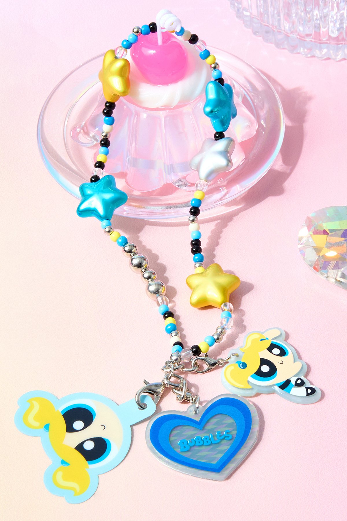 Powerpuff Girls Lisanslı Yıldız Figürlü Boncuklu Telefon İpi