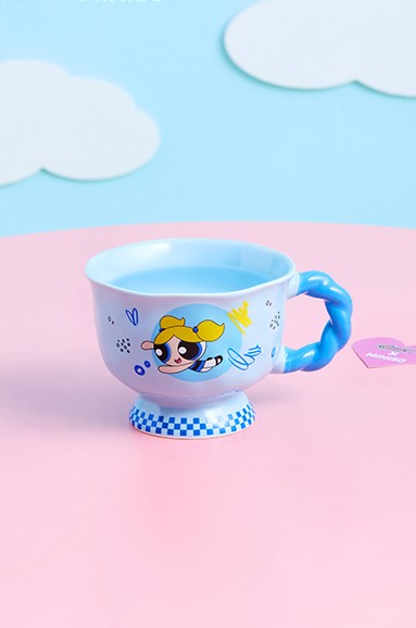 Powerpuff Girls Lisanslı Kulplu Seramik Bardak 330mL - Bubbles