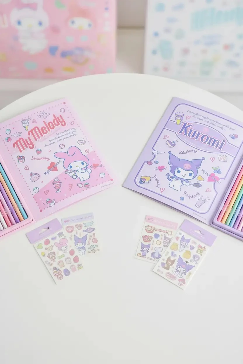 Sanrio Lisanslı Tatlı Serisi Kendin Yap Boyama Seti – 12 Pastel Boya ve Sticker İçerikli Eğitici Çocuk Aktivite Seti 45.5 Cm