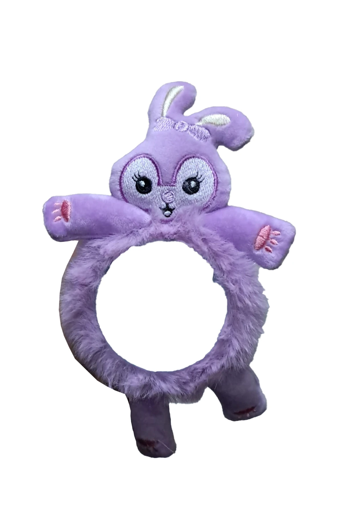 Tavşan Figürlü Peluş Saç Lastiği (Eflatun) – Sevimli Ve Yumuşak Tasarım