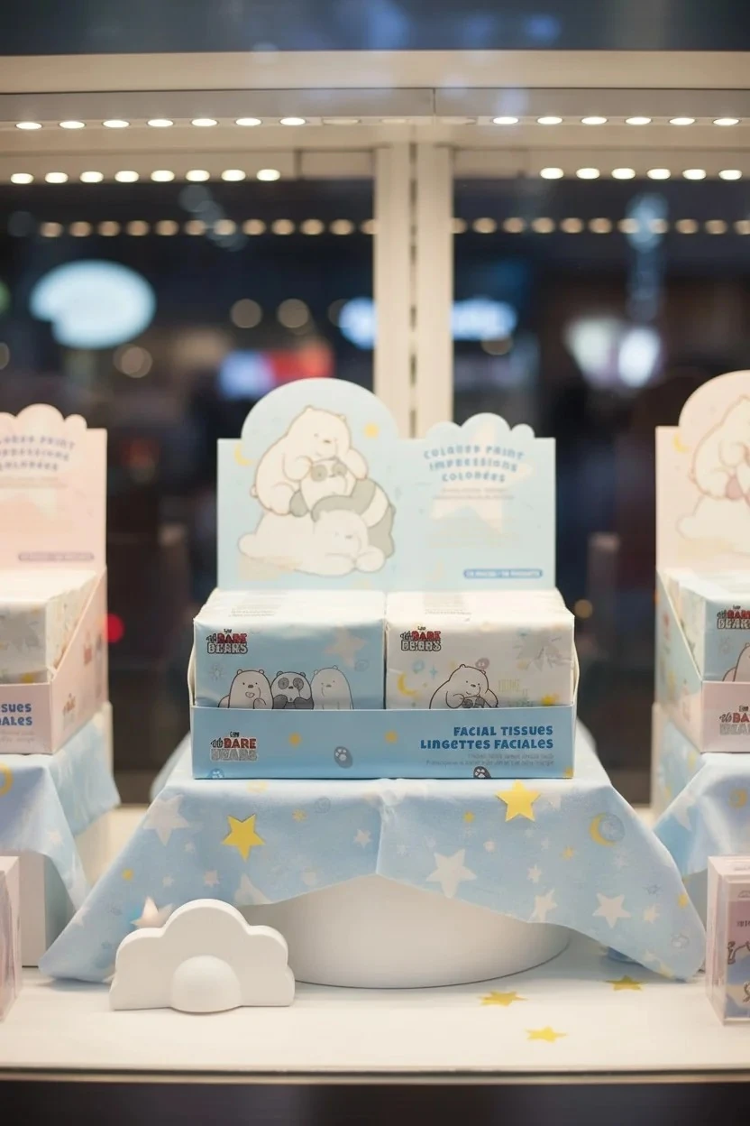 We Bare Bears Lisanslı Baskılı Kağıt Mendil - Yıldız - 50Yp.