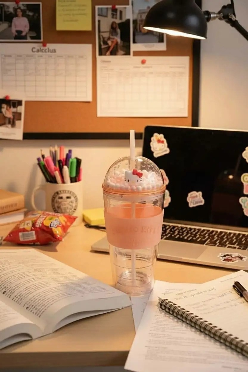 Sanrio Lisanslı Hello Kitty Eğlenceli Parti Serisi Pipetli Plastik Şişe 600 mL