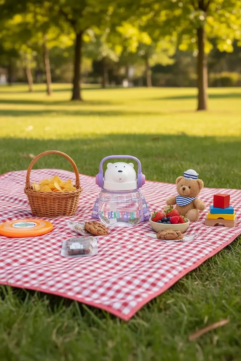 We Bare Bears Lisanslı Omuz Askılı Plastik Şişe (800ml) - Kutup Ayısı