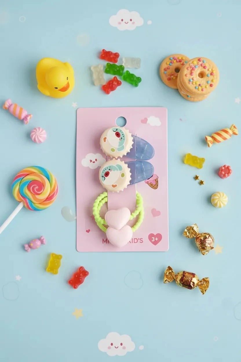 Eğlence Serisi Meyve Figürlü 4'lü Saç Toka Seti - Taze ve Renkli Stil