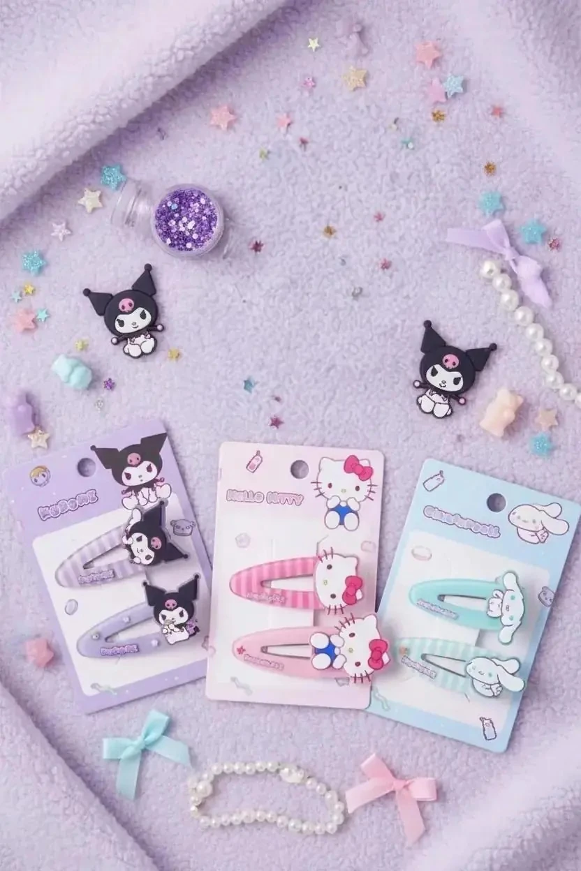 Sanrio Lisanslı Hello Kitty Ve Arkadaşları Sweet Factory Serisi 2'Li Saç Tokası Seti