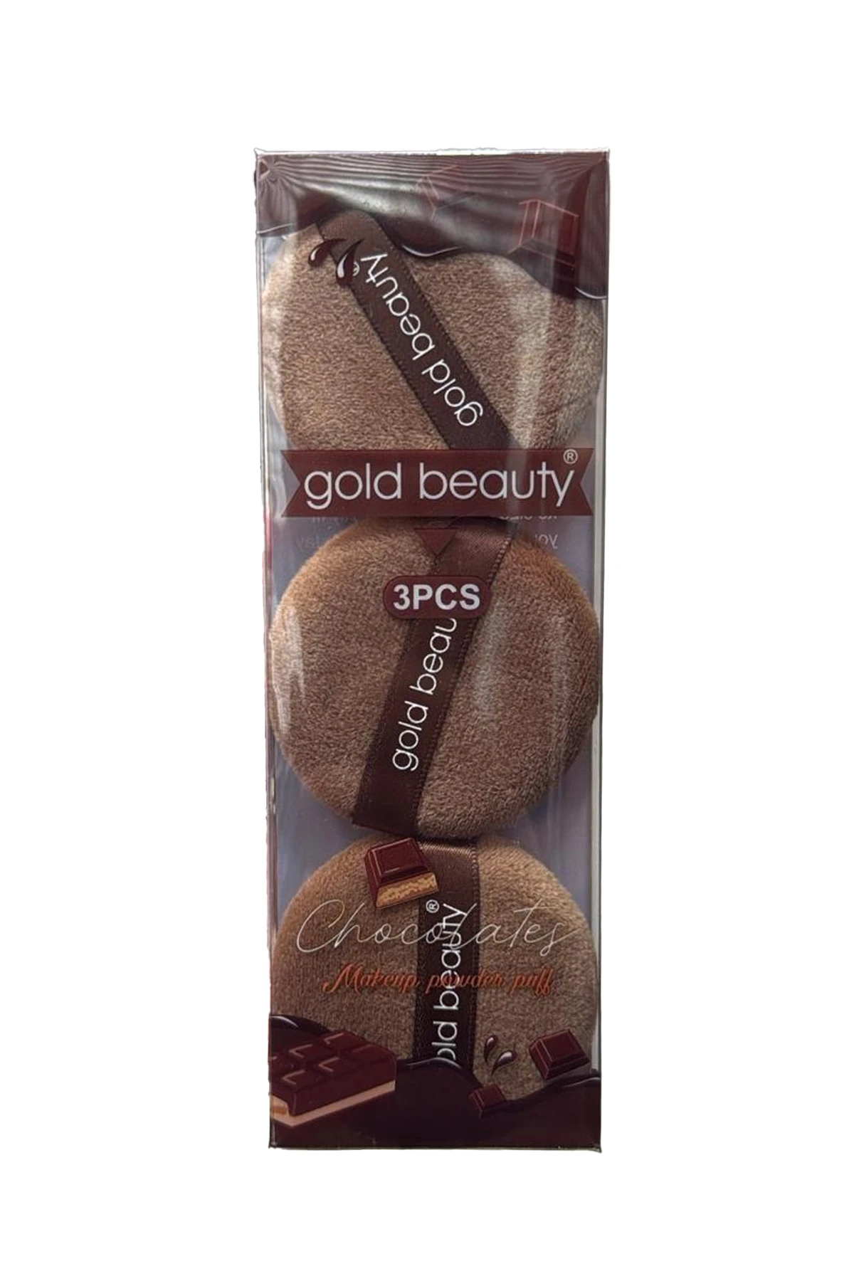 Gold Beauty Çikolata Figürlü Yuvarlak 3'lü Pudra Süngeri