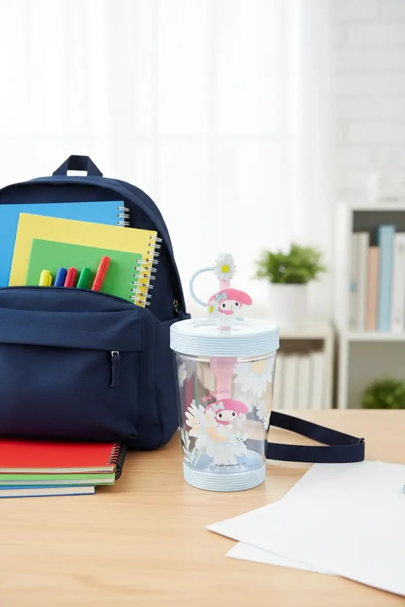 Sanrio Lisanslı Askılı ve Pipetli Plastik Seyahat Bardağı My Melody 535 ml