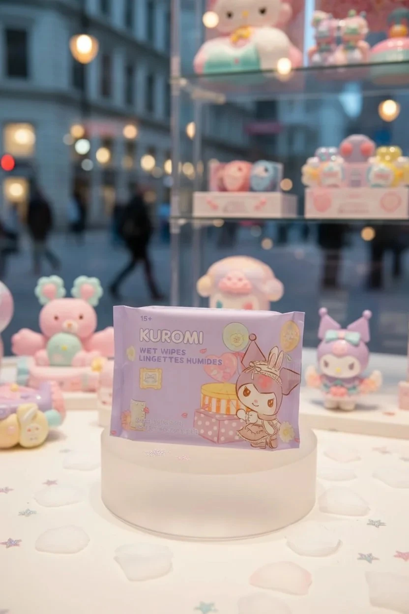 Sanrio Lisanslı Kuromi Islak Mendil (20 Mendil)