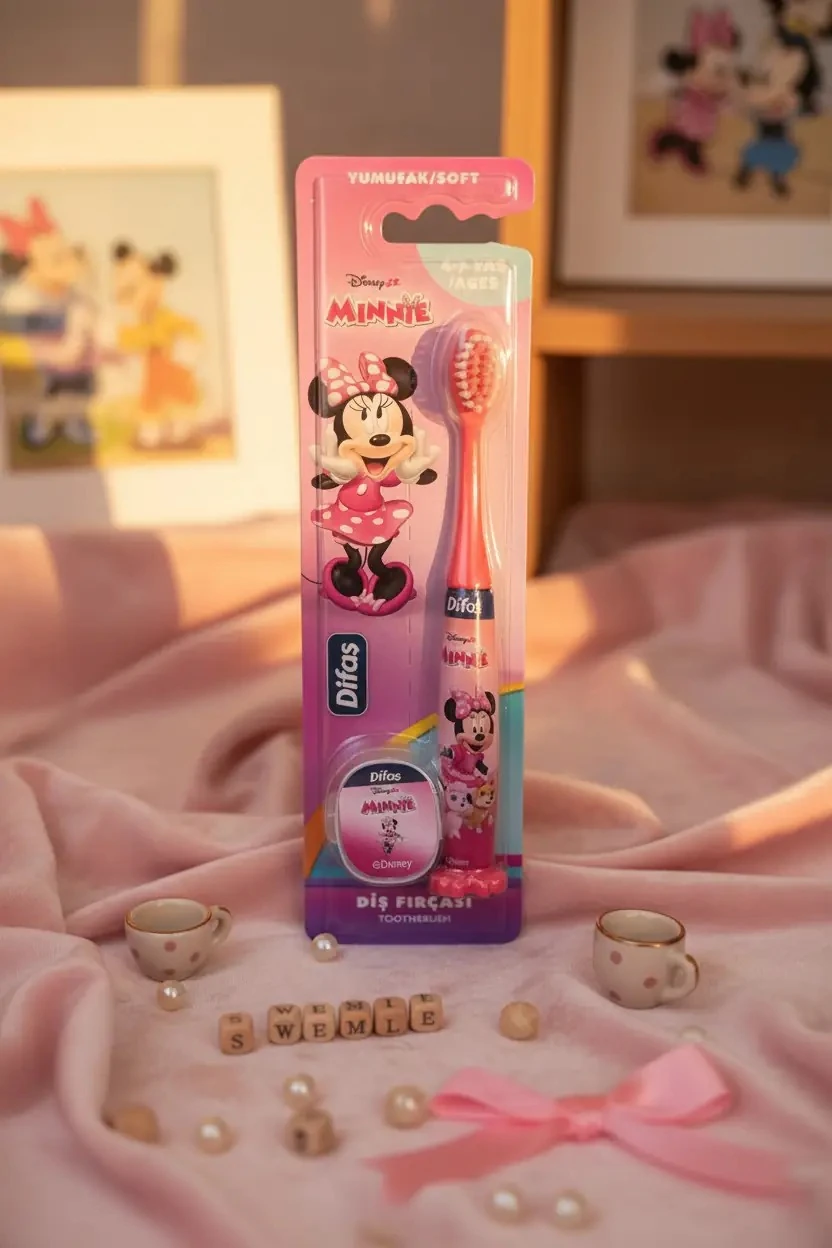 Disney Lisanslı Minnie Diş Fırçası 4-7 Yaş – Yumuşak Kapaklı