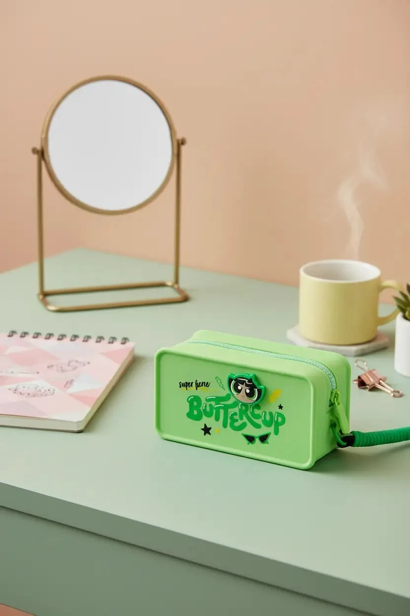 Powerpuff Girls Lisanslı Buttercup Kozmetik Çantası – Cesur Tasarım 18 Cm