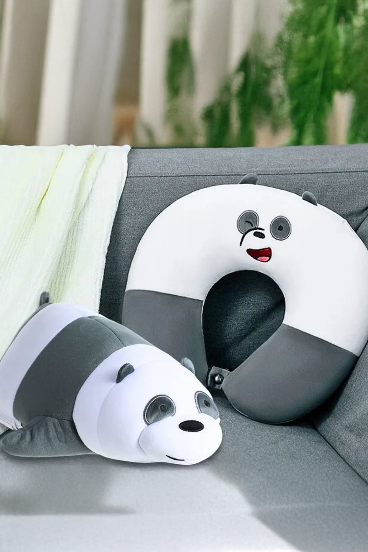 We Bare Bears Lisanslı Oyuncağa Dönüşen Boyun Yastığı (Outlet)