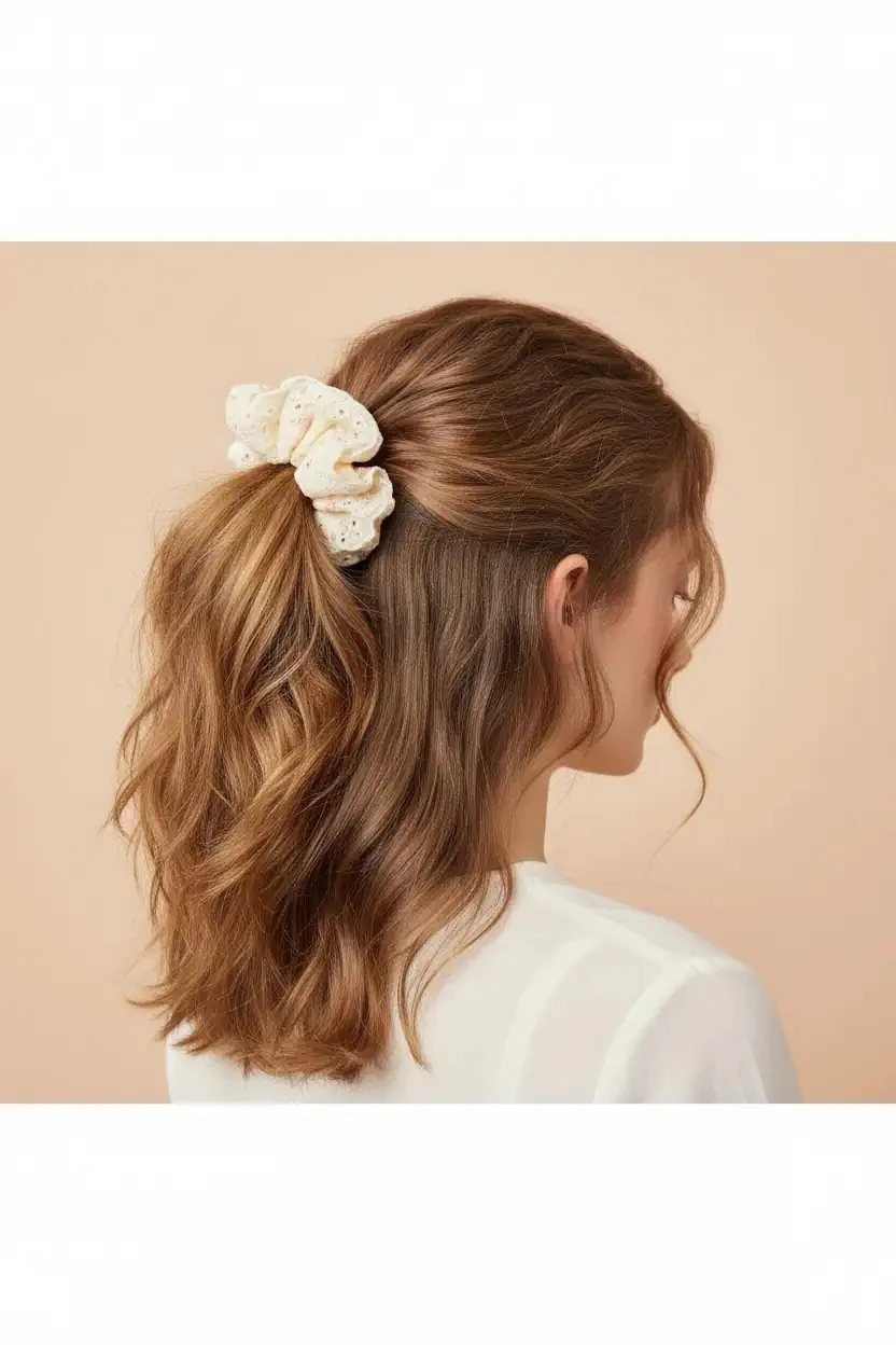 Fashion Serisi Çiçekli Dantel Saç Lastiği (1 adet)