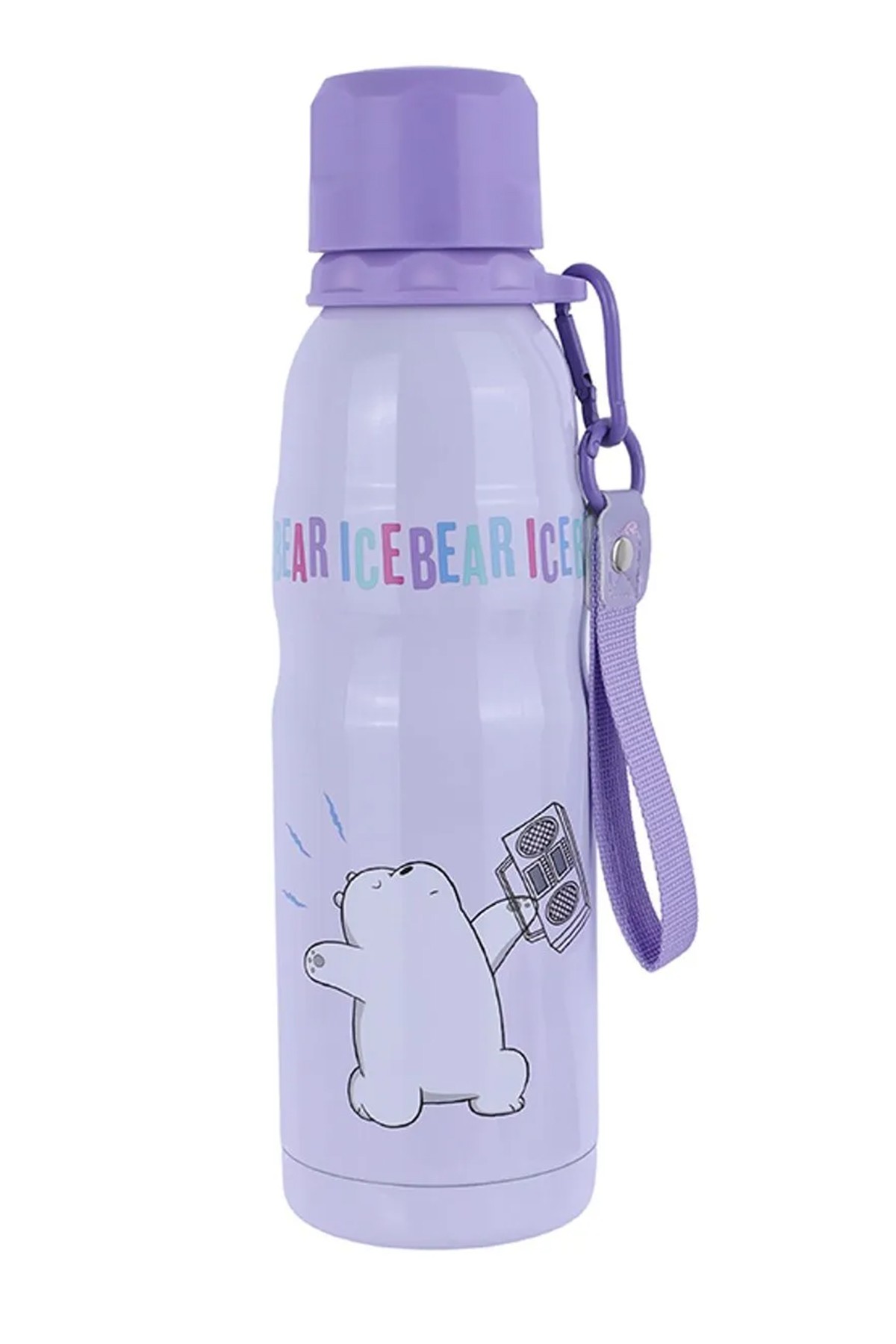 We Bare Bears Lisanslı Tutma İpli Termos (600ml) - Kutup Ayı