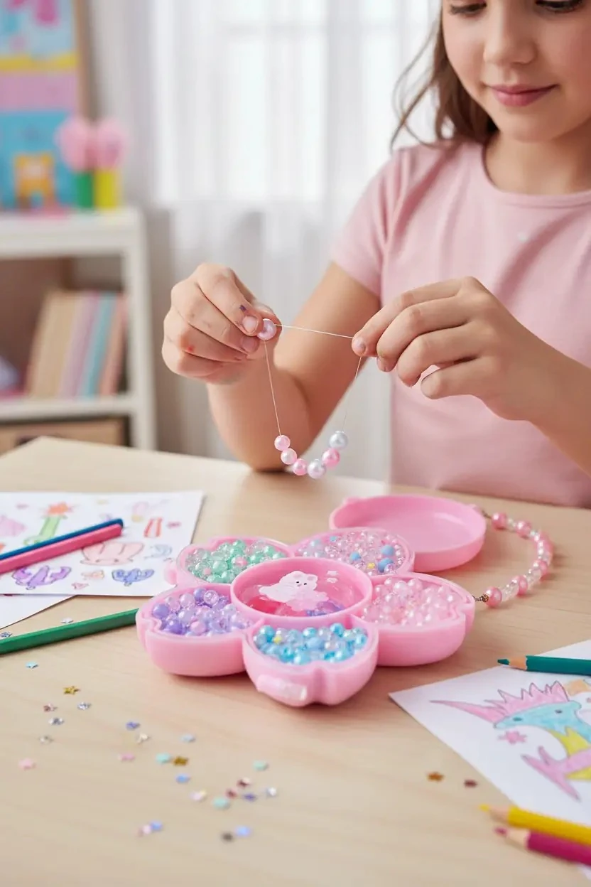Miniso Lisanslı Lovely Serisi Sakura Kendin Yap Takı Seti – Çiçek Tasarımlı Boncuk Seti