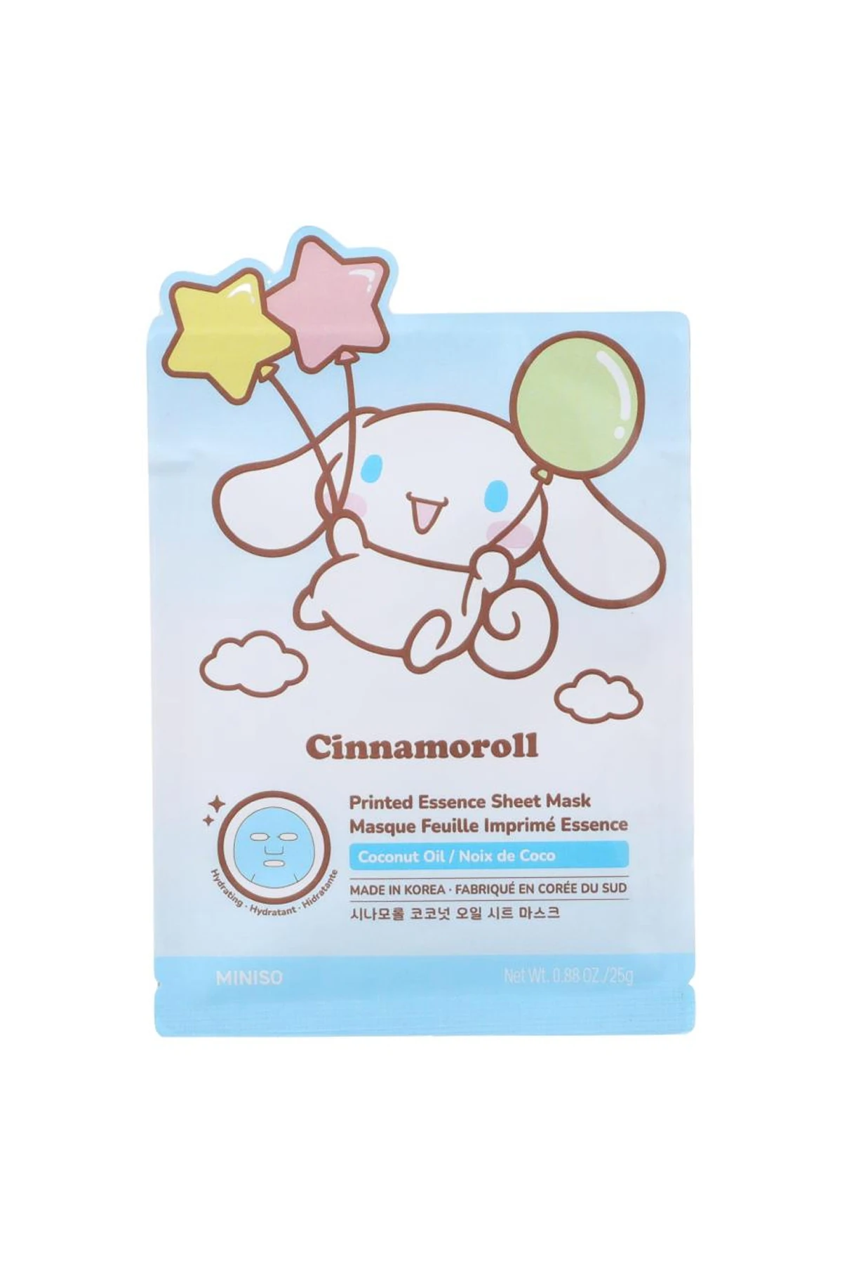 Sanrio Lisanslı Besleyici Cinnamoroll Baskılı Kağıt Yüz Maskesi