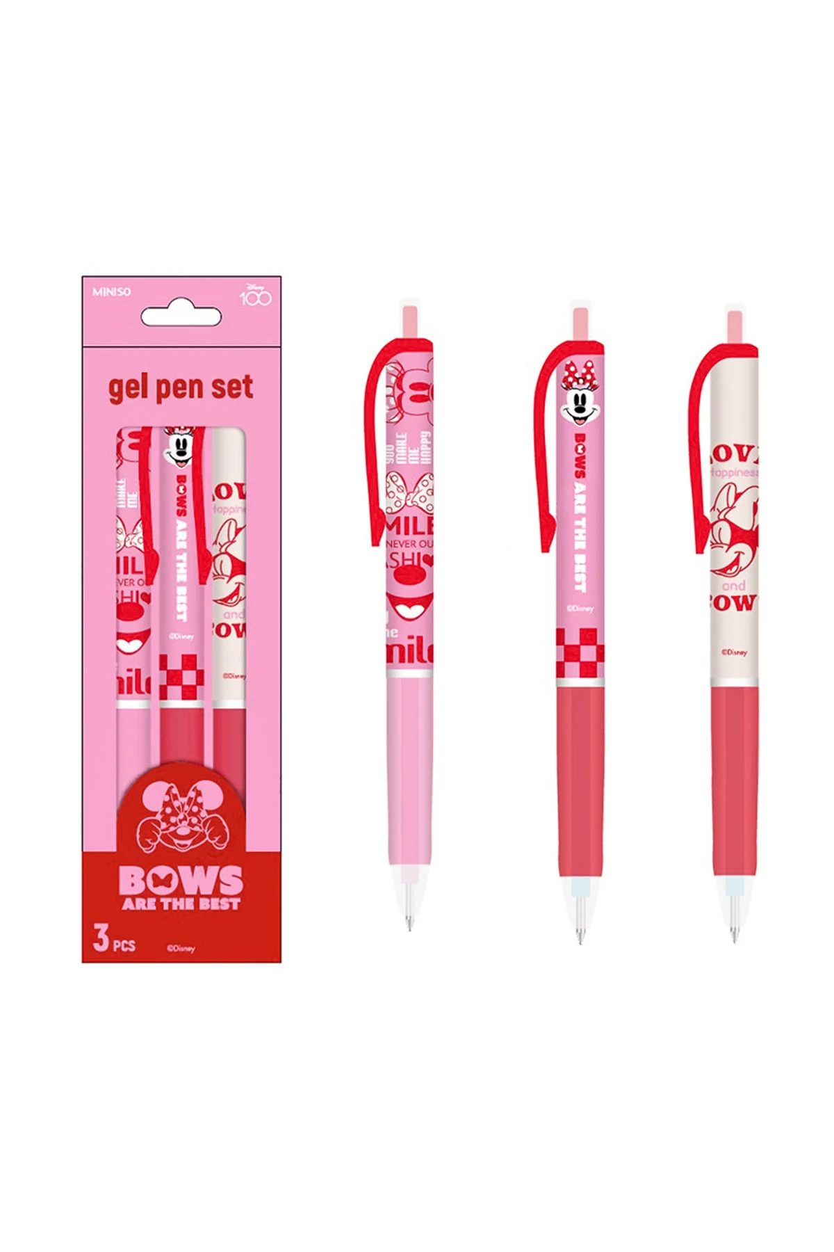 Disney 100.Yıl Lisanslı 3'lü Tükenmez Kalem Seti - Minnie
