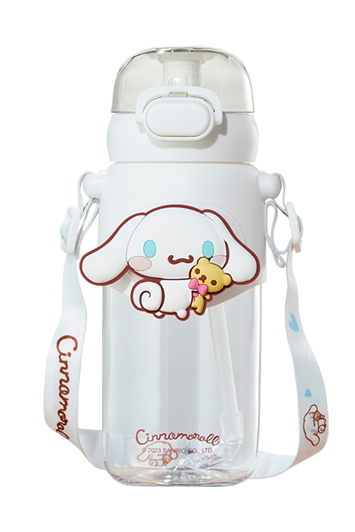 Sanrio Lisanslı Pipetli Kapaklı Suluk (600ml) - Cinnamoroll